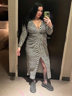 Zara Black & White Geometric Dress